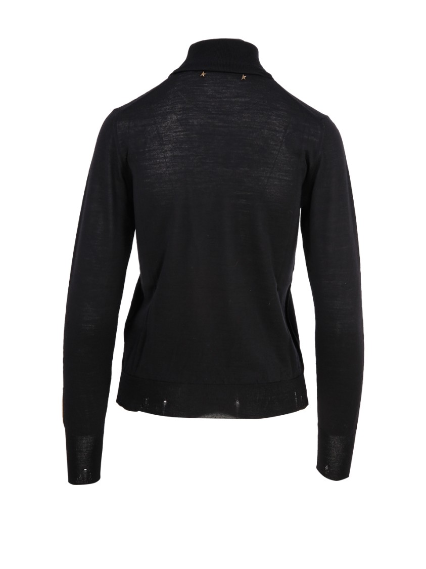 Golden Goose Fitted Black Turtleneck Sweater In Black