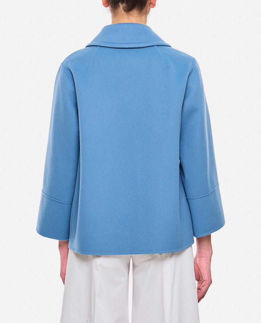 Max Mara Windsor Double Breasted Short Coat In Blue