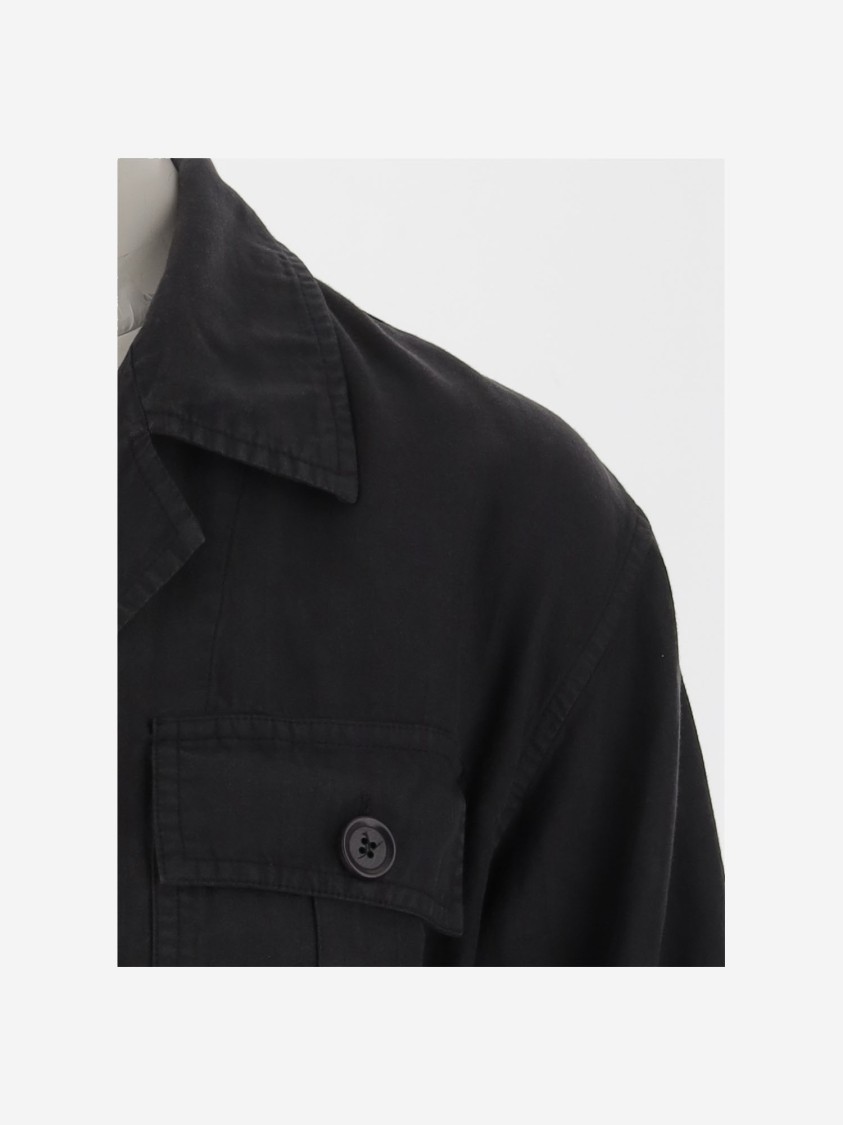 Aspesi Safari Jacket With Belt In Black