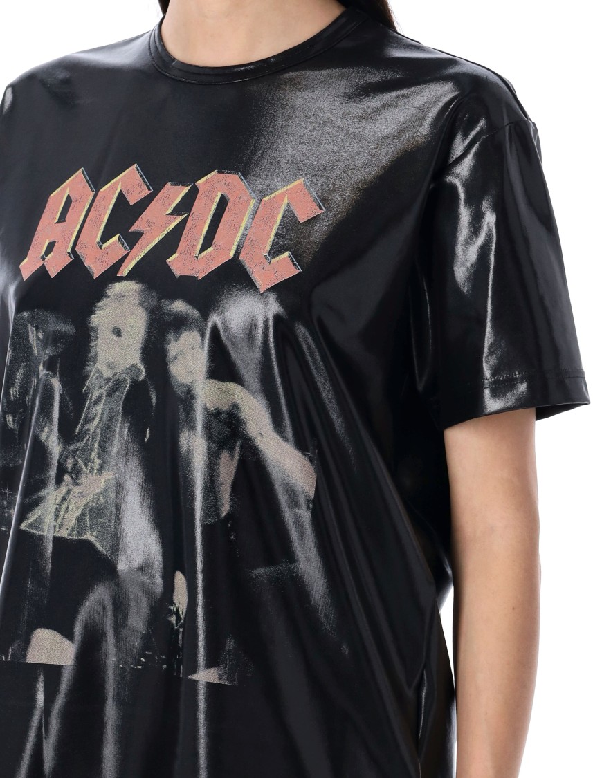 Shop Junya Watanabe Glossy Finish Black T-shirt