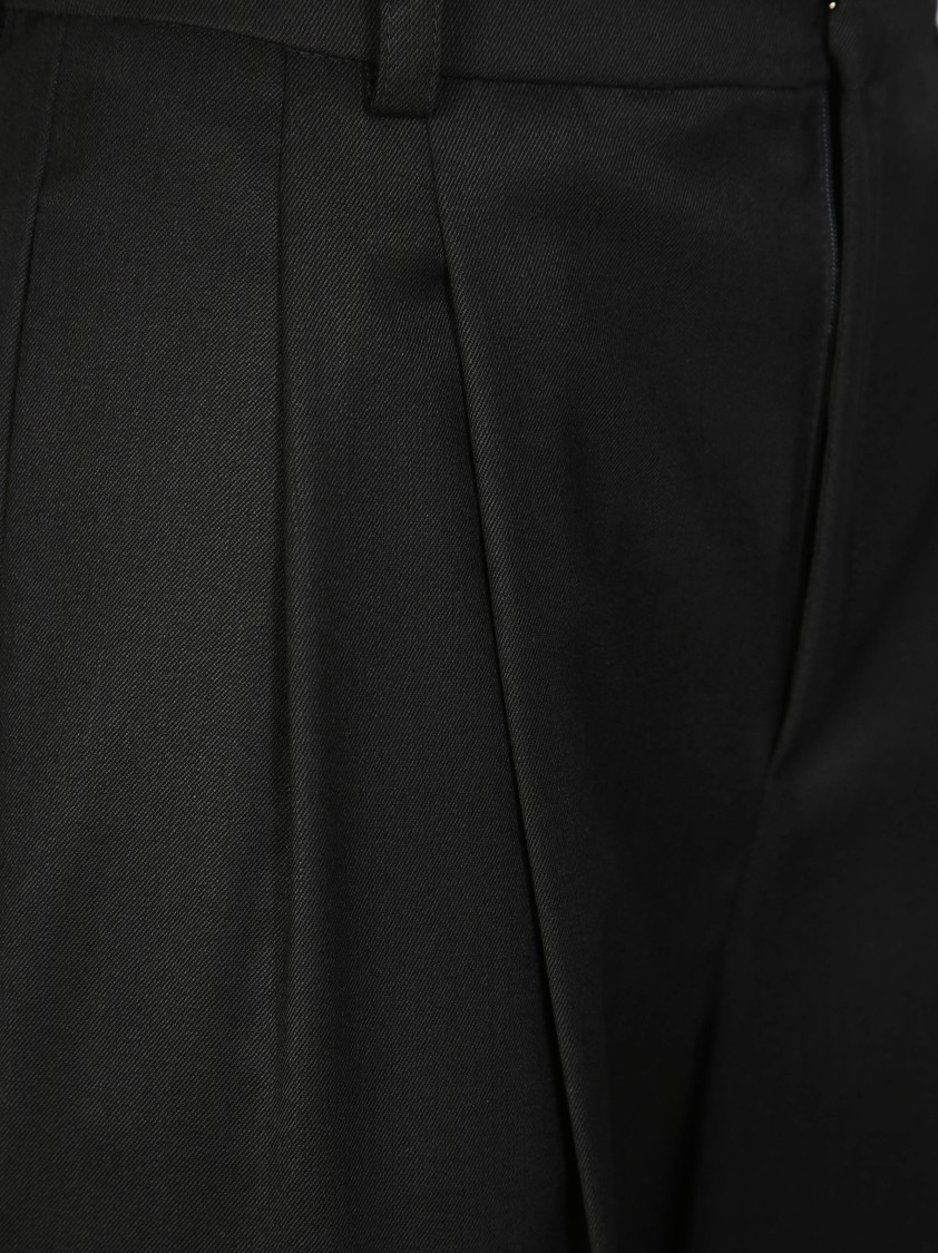 Elisabetta Franchi Tailored High-waist Trousers With Wide Legs In Black
