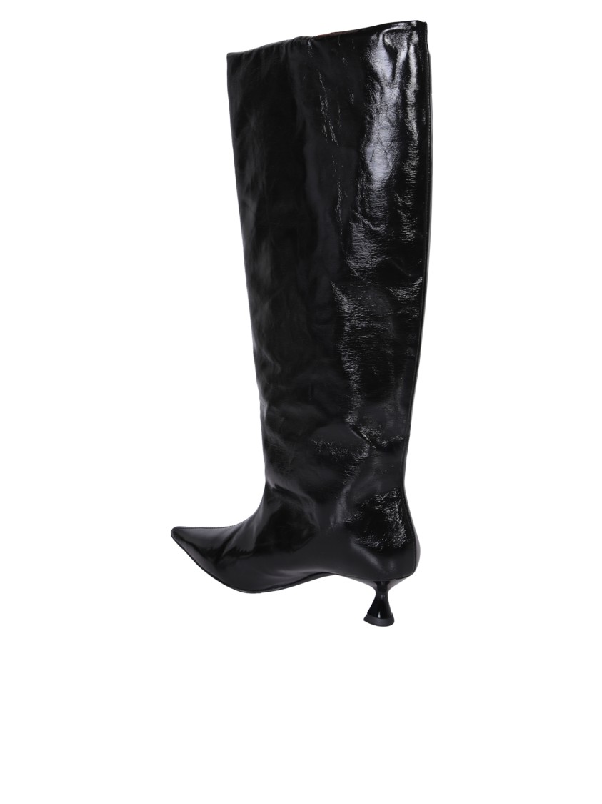 Ganni Ankle Boots With Design And Fit In Black