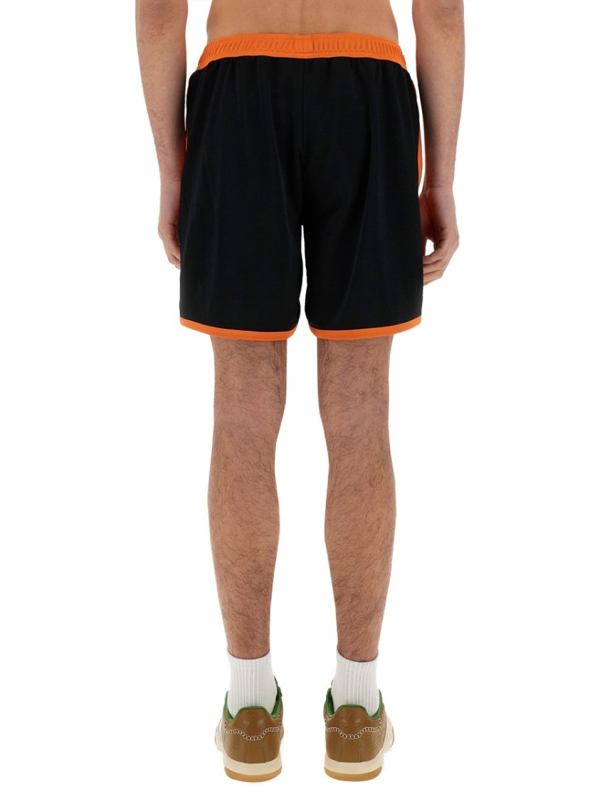 Shop Wales Bonner Contrast Panel Jersey Shorts In Black