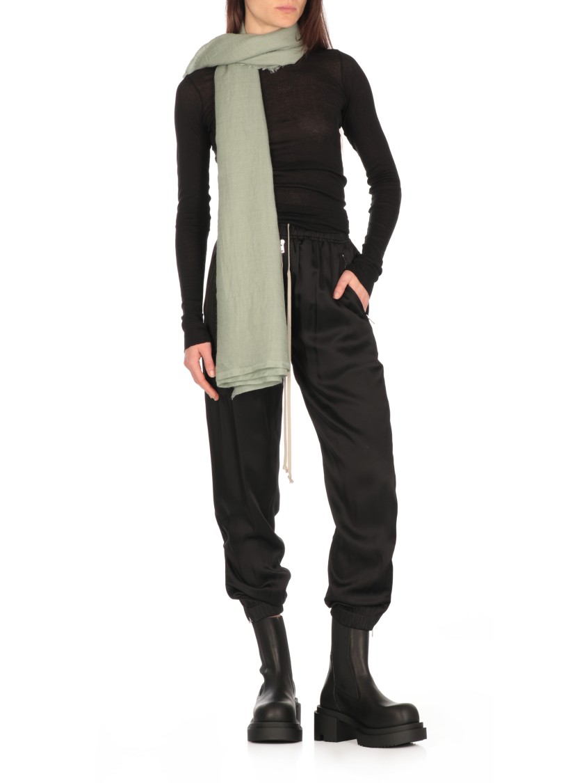Rick Owens Tapered Black Viscose Blend Track Pants In Black