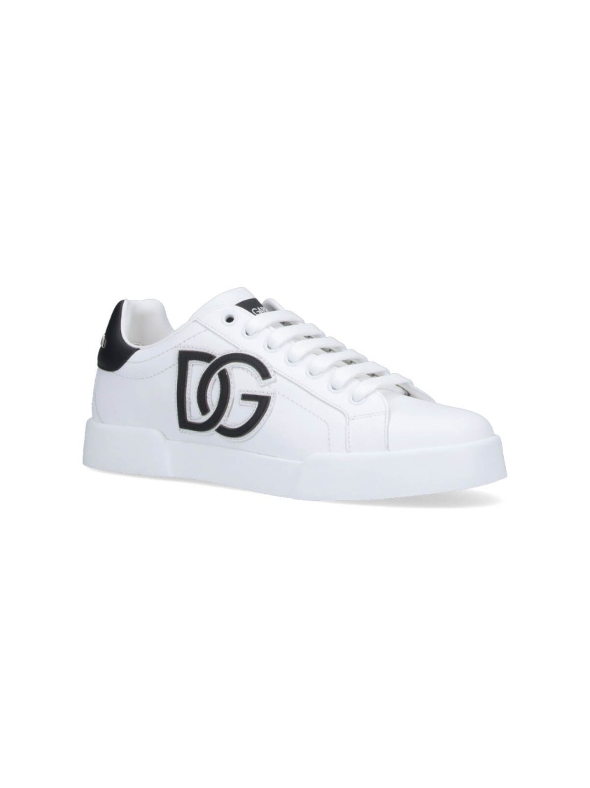 Dolce & Gabbana Lace-up Shoes With Contrasting Heel Tab In White