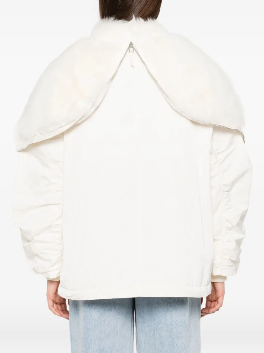 Ermanno Scervino Voluminous Parka With Oversized Collar In White