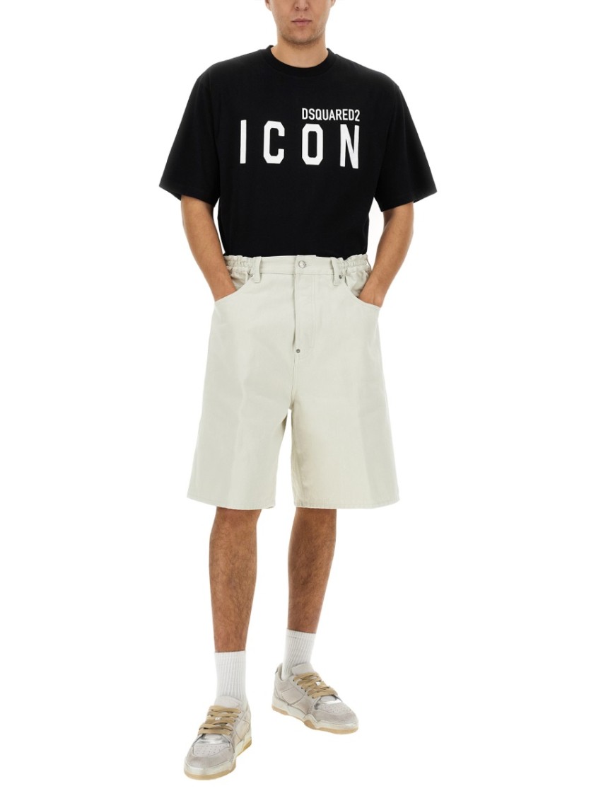 Dsquared2 Dsquared Men Denim Bermuda Shorts In Neutrals