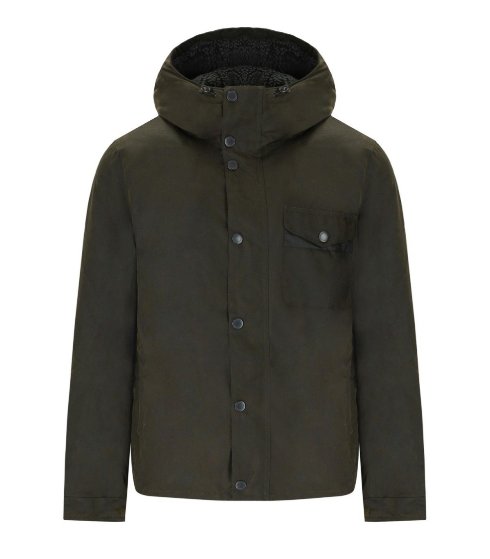 BARBOUR BARBOUR KEVLAR WAX OLIVE GREEN HOODED JACKET