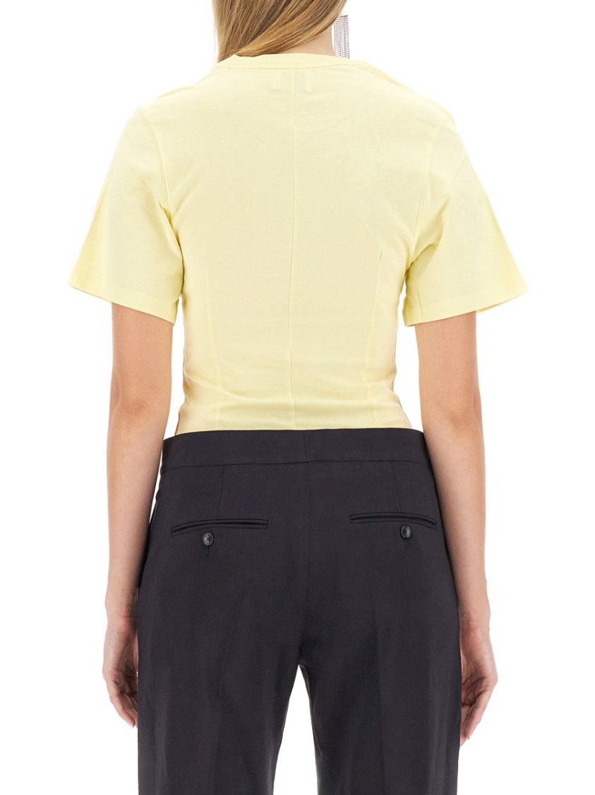 Isabel Marant Runched Crewneck T-shirt In Yellow