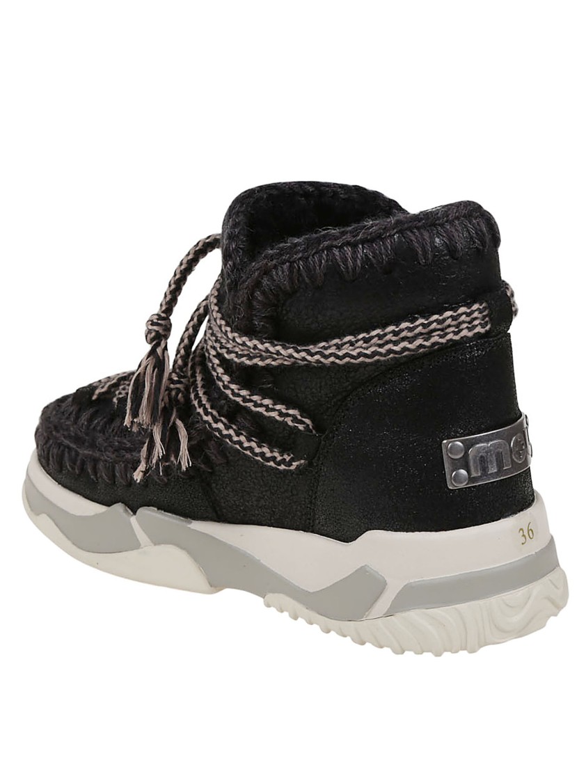 MOU MOU CHUNKY SOLE BLACK ANKLE BOOTS 