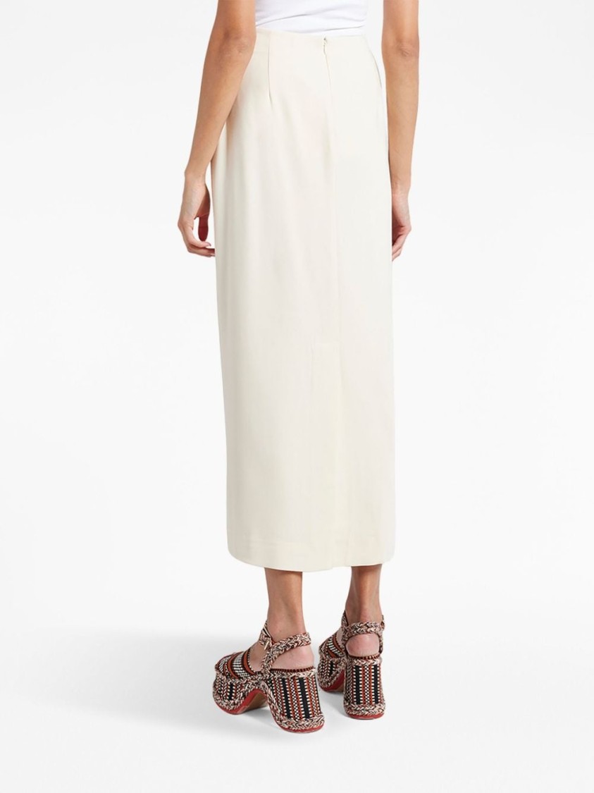 Staud Smith Tailored Midi Column Skirt In White