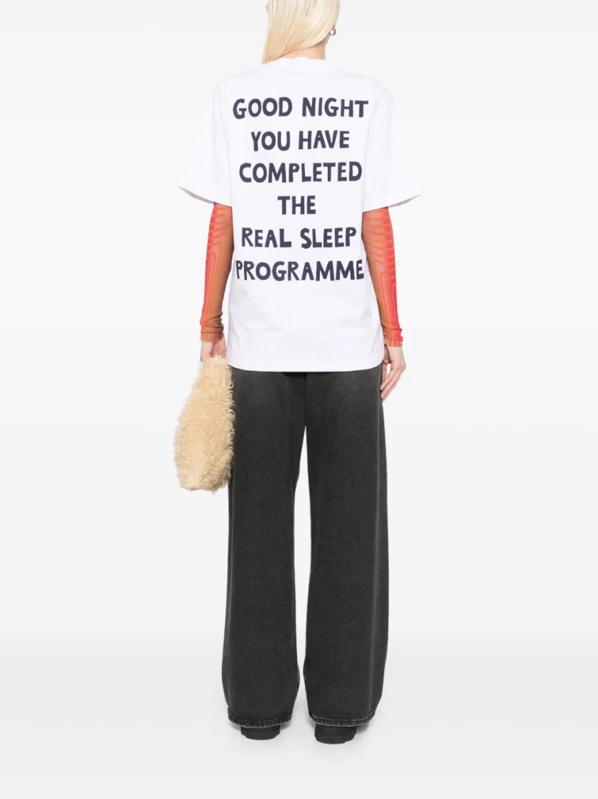 Jw Anderson Women White Logo And Print T-shirt In White