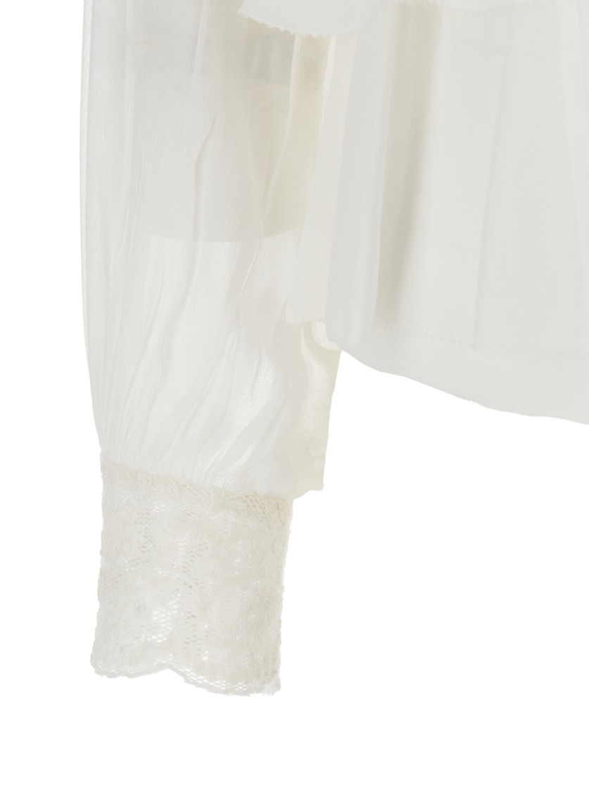 Shop Twinset Twin-set Viscose White Layered Blouse