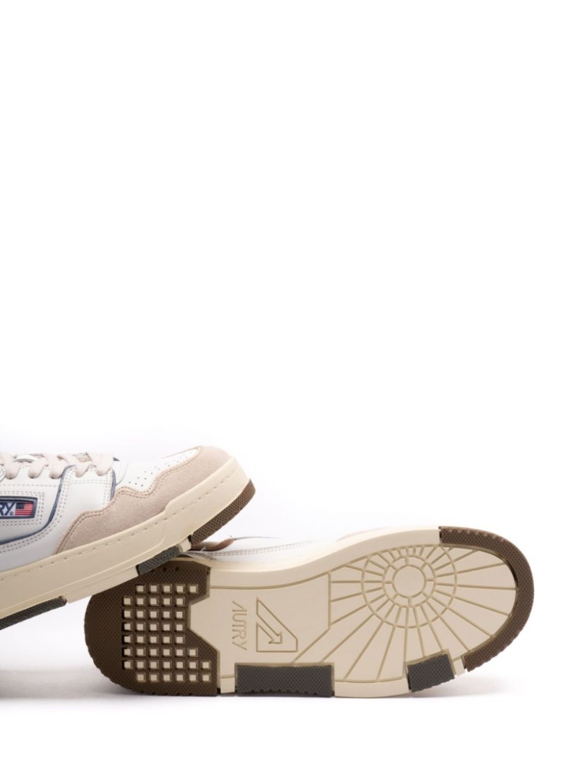 Autry Low-top Sneakers With Textured Panels And Cushioned Sole In White