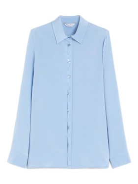 Max Mara Midnight Blue Triacetate Blend Ferro Blouse | THE LIST Max Mara Midnight Blue Triacetate Blend Ferro Blouse | THE LIST