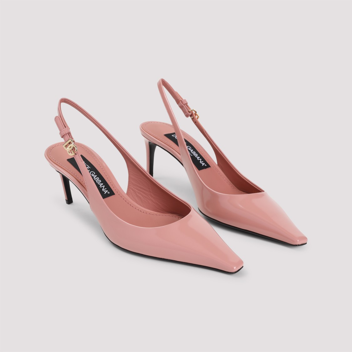 Dolce & Gabbana 70 Patent Leather Slingback Pumps In Pink