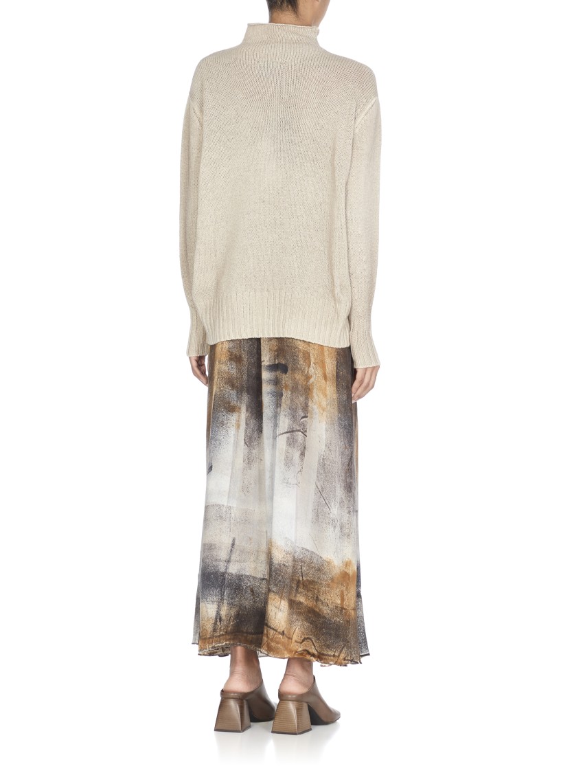 Avant Toi Beige Cashmere Sweater With Crew Neckline In Gray