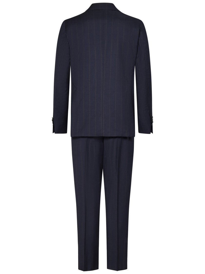 Franzese Collection Stefano De Martino Double-breasted Suit In Blue