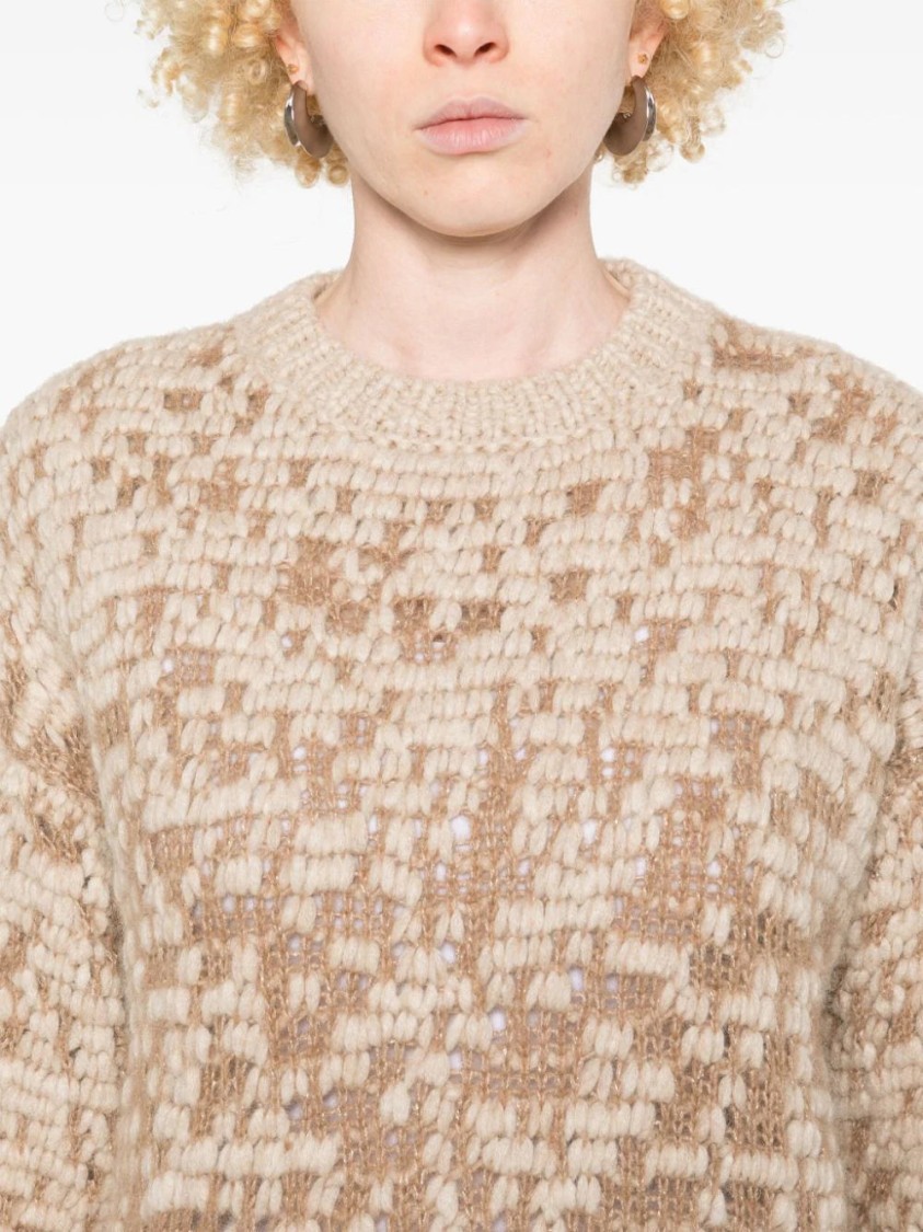 Shop Peserico Lurex-detail Sweater In Neutrals