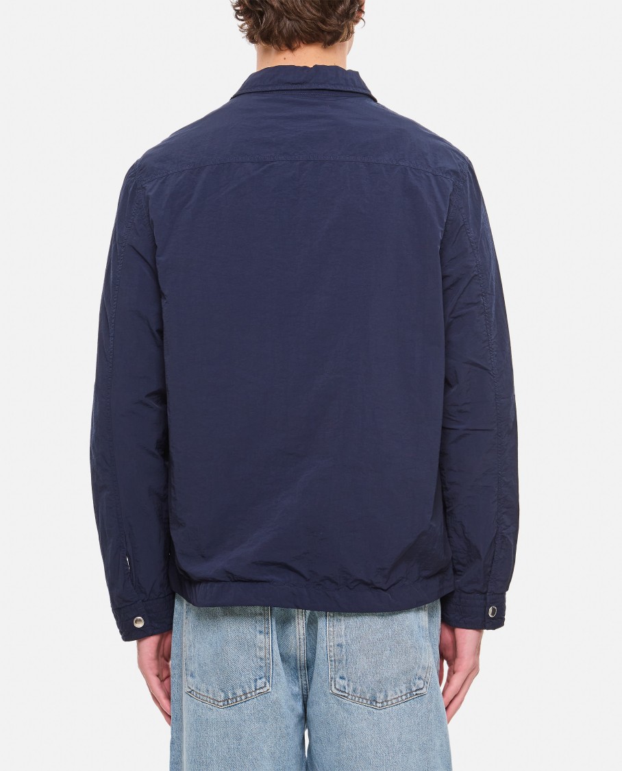 Shop Paul Smith Double Zipper Jacket With Classic Collarfour Buttoned Pockets In Blue