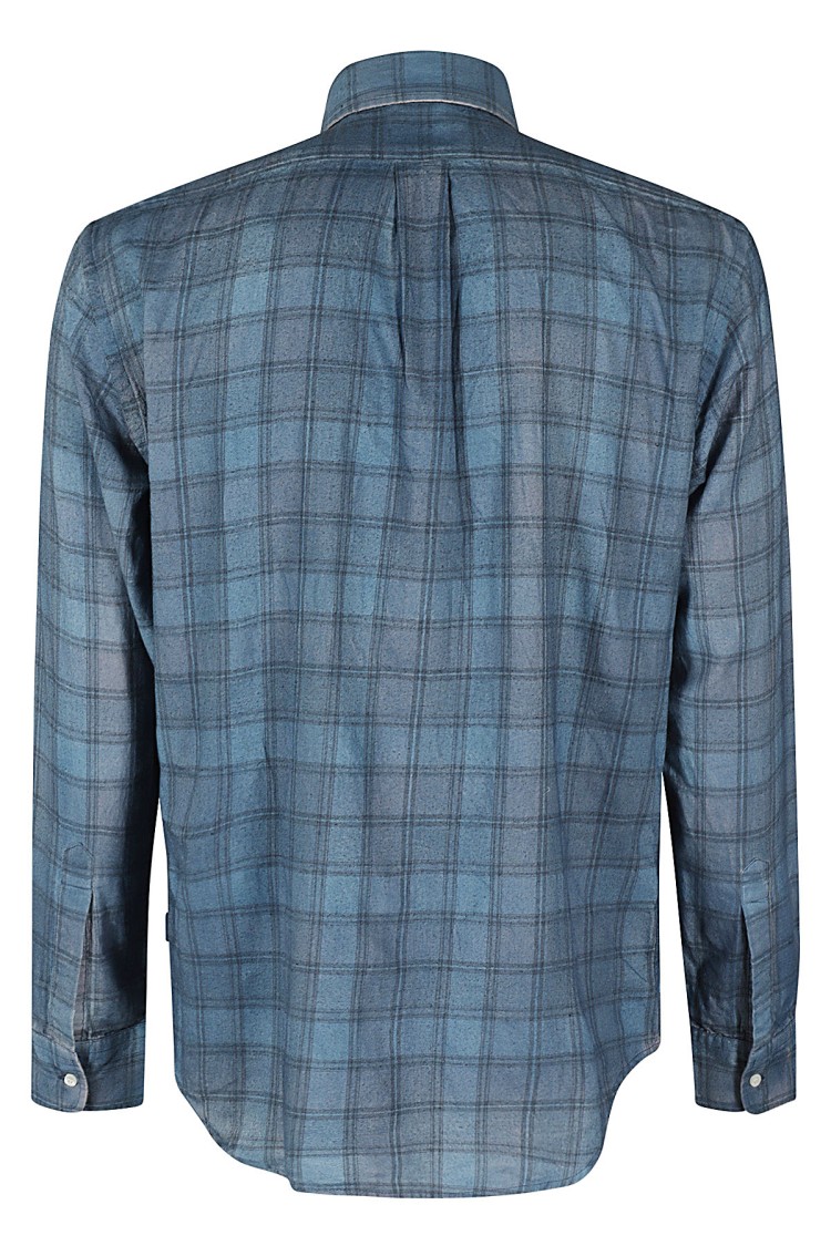 ASPESI ASPESI PLAID PATTERNED BUTTON-DOWN SHIRT WITH CHEST POCKET