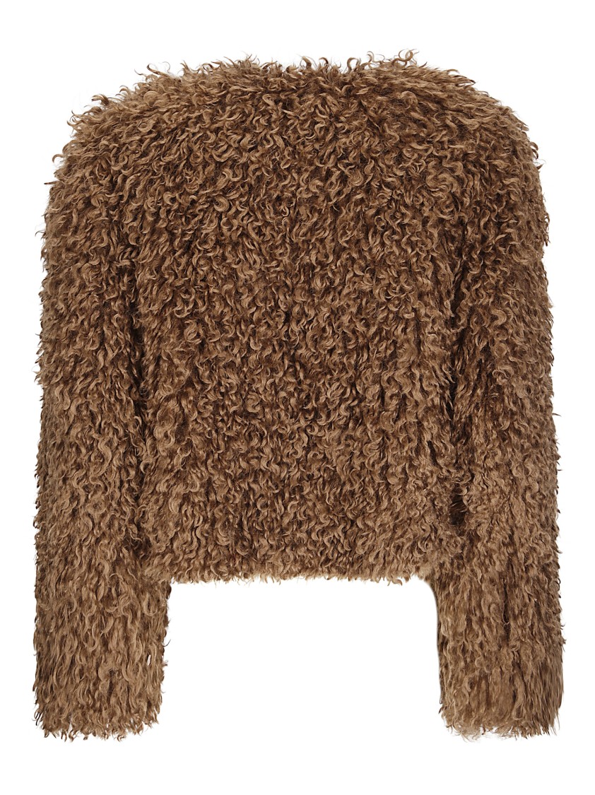 Tagliatore Short Fur Coat In Synthetic Fabric In Brown