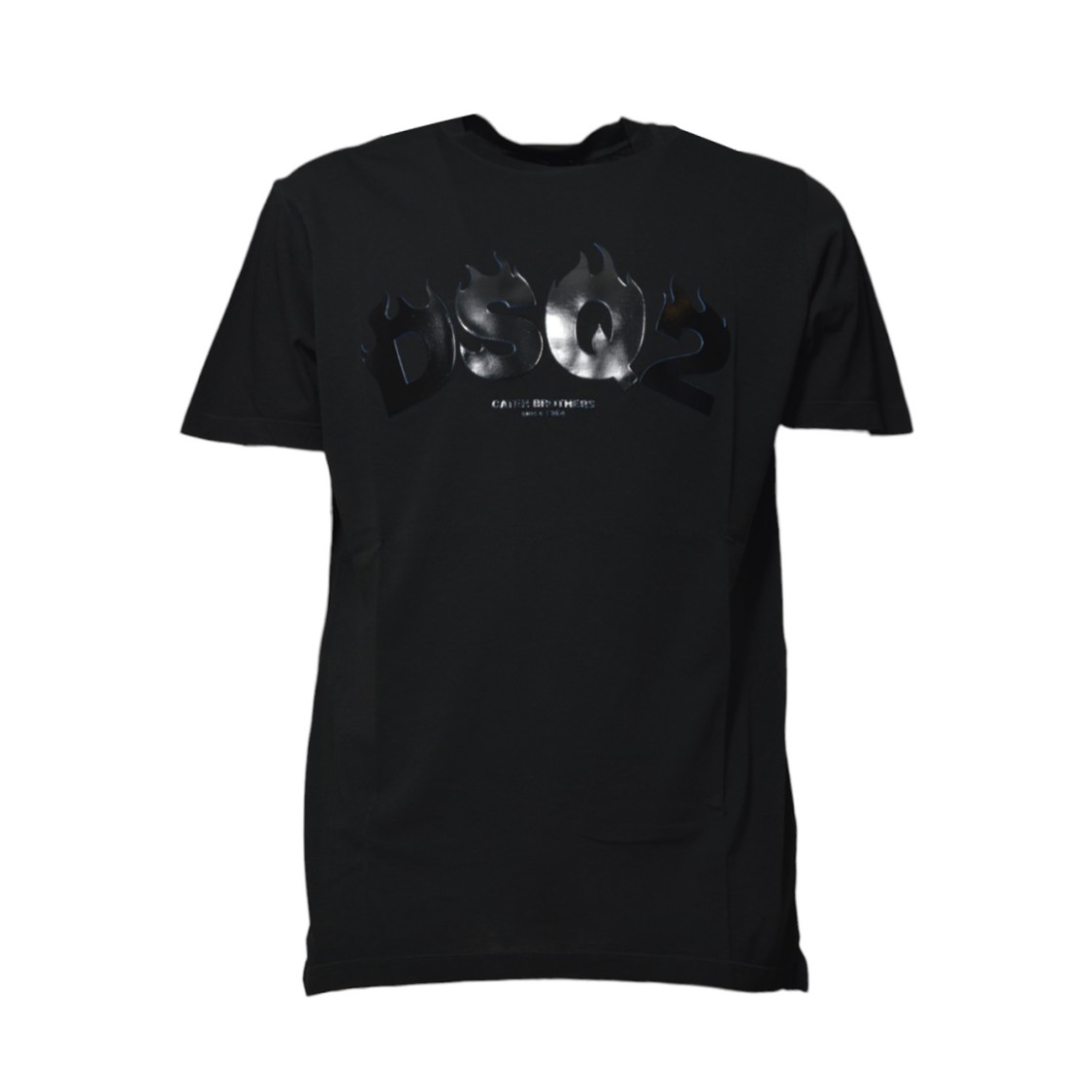 DSQUARED2 DSQUARED2 CIGARETTE FIT BLACK COTTON PRINT T-SHIRT