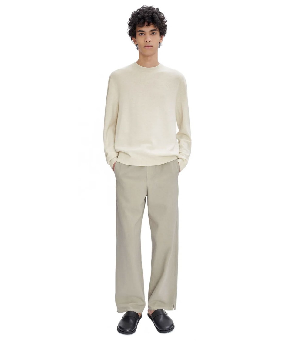 Apc A.p.c. Straight-cut Taupe Pants With Drawstring Waist In Neutral