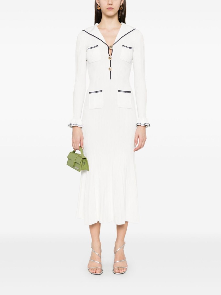 SELF-PORTRAIT SELF-PORTRAIT MAXI DRESS WITH SAILOR COLLAR AND RUFFLED CUFFS 