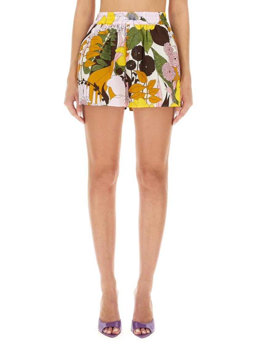La Doublej La Double J Floral Print Shorts