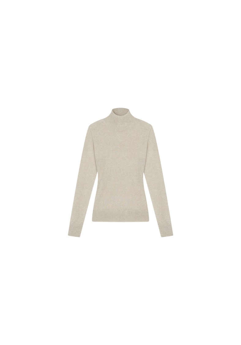 Shop Aeron Vaslav - Sparkly Ribbed Turtleneck In Neutrals