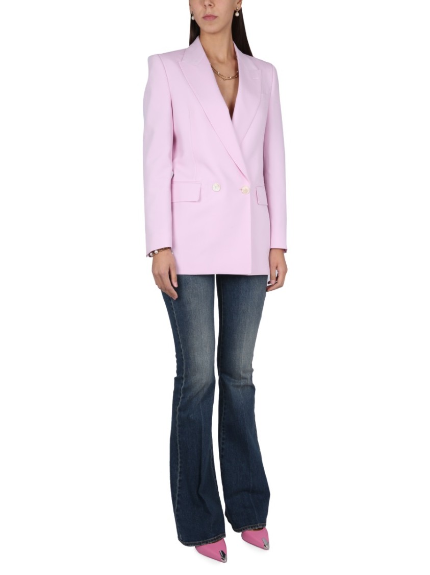 Alexander Mcqueen Veste De Tailleur En Laine In Pink