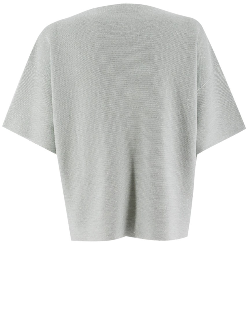 Shop Fabiana Filippi Wide Sleeves Boat Neckline Sweater In Green