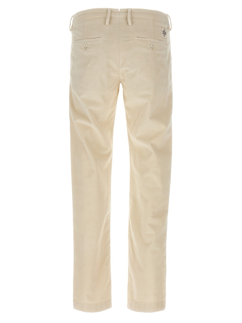 Jacob Cohen Velvet Trousers With Back And Side Pockets In Neutral