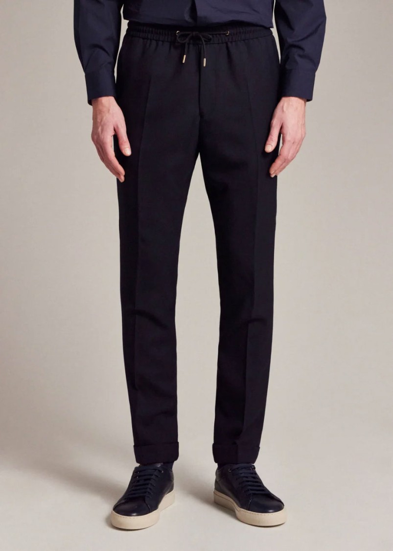 Paul Smith Navy Tailored Trousers With Relaxed Fit