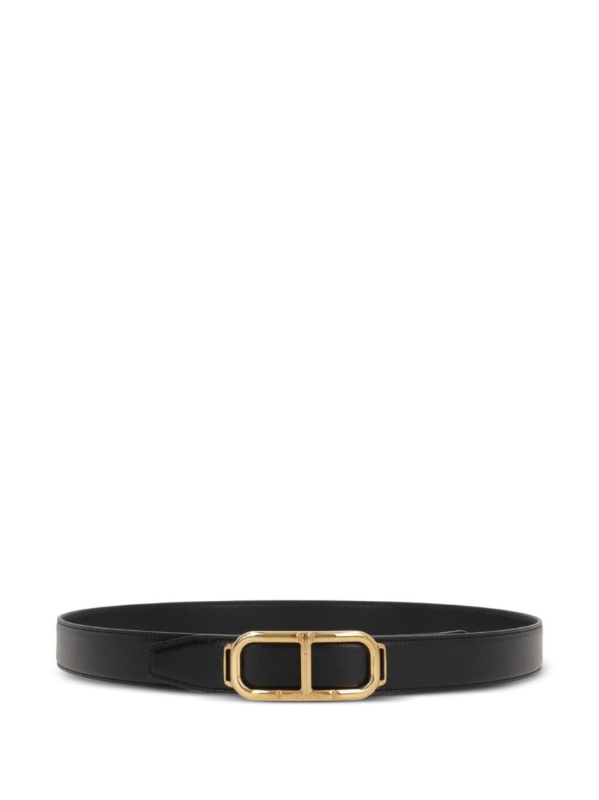 Tom Ford Logo Reversible Belt In Black