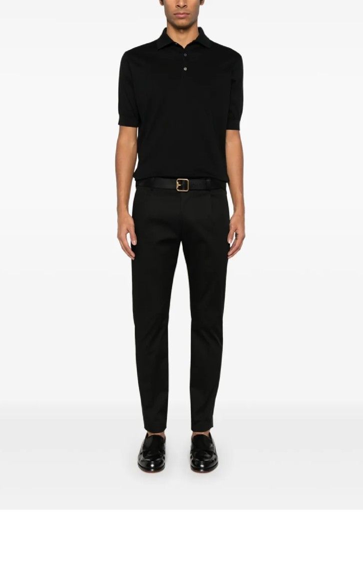 Lardini Classic Black Polo Shirt With Timeless Design