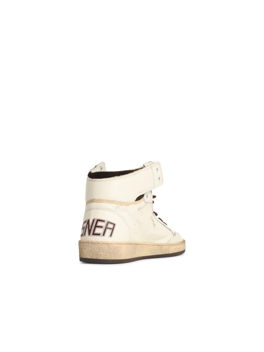 Shop Golden Goose 'sky Star' White Leather Sneakers