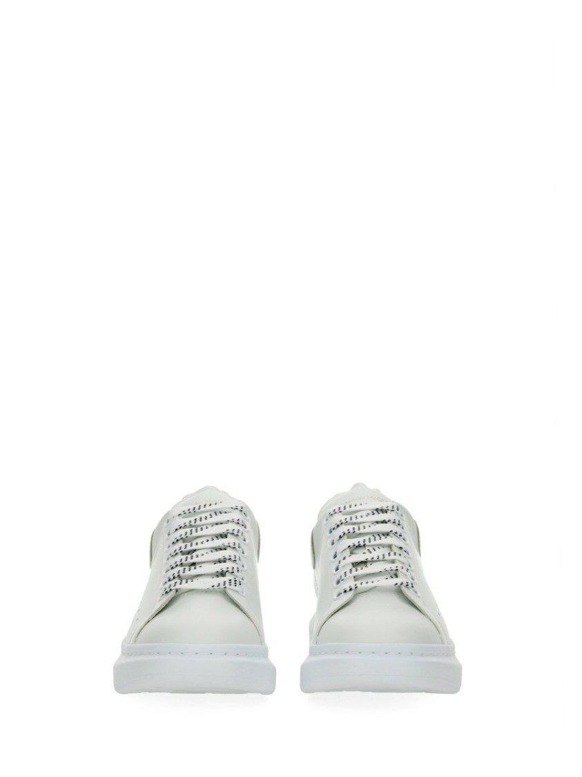 Alexander Mcqueen White Sneakers With Logo Lettering On The Rear And Oversize Rubber Sole In Leather In White