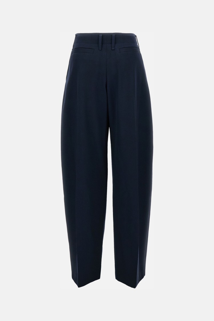 Alexander Mcqueen Wide-leg Wool Trousers With Pleats And Side Pockets In Black