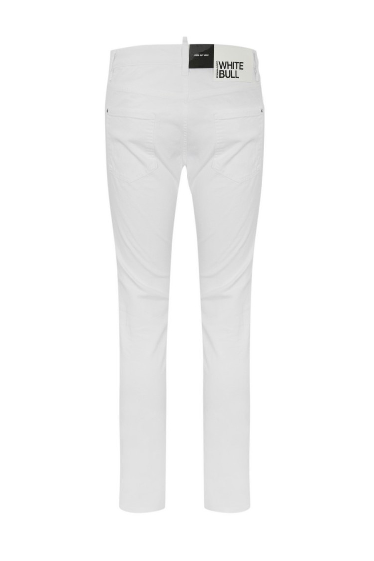 Dsquared2 Tailored White Denim Jeans With Clean Finish In White
