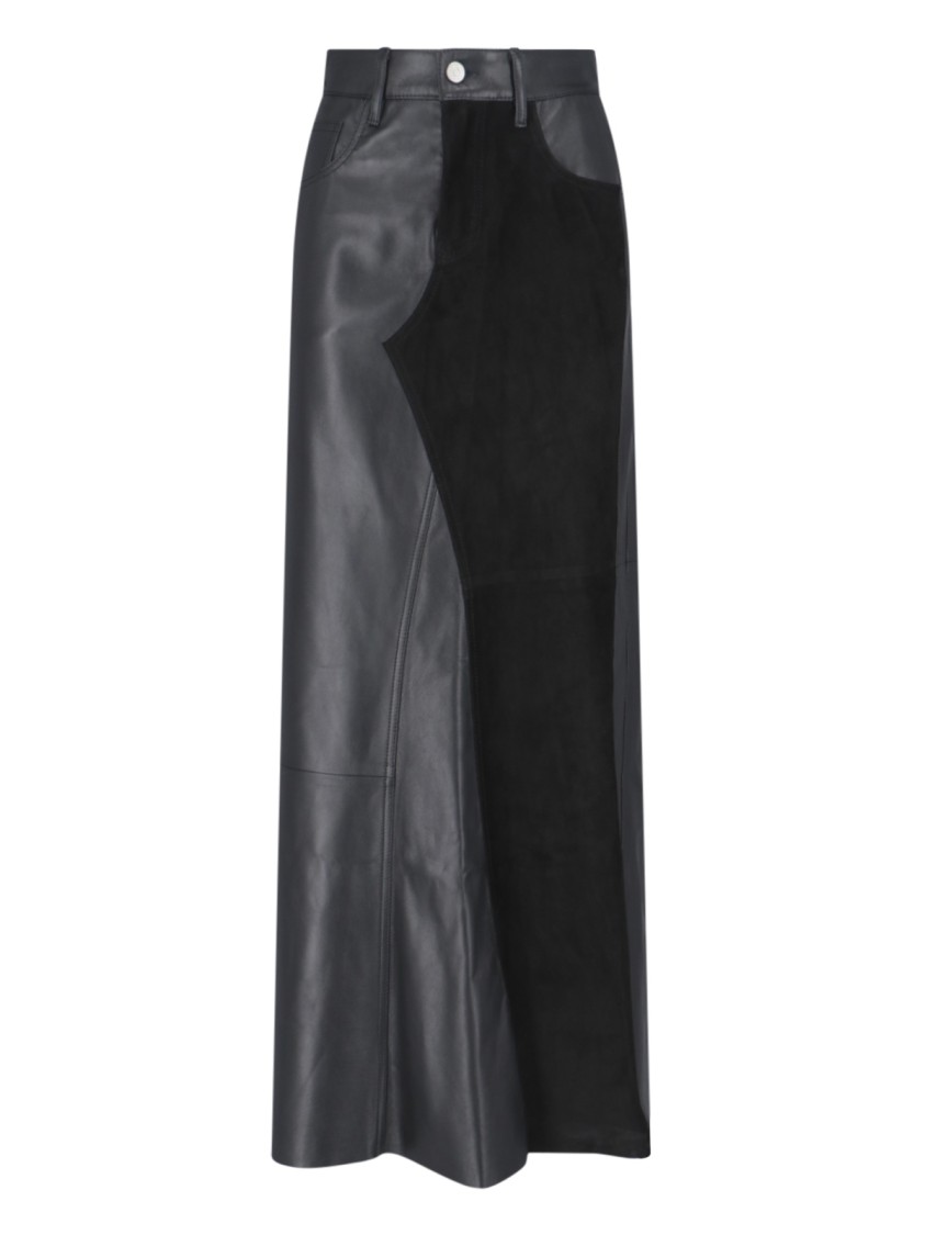 Mm6 Maison Margiela 5-pockets Leather Long Skirt