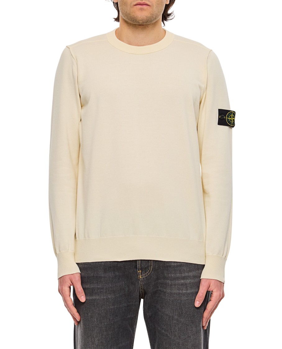 Stone Island Cotton Blend Sweater In Neutrals