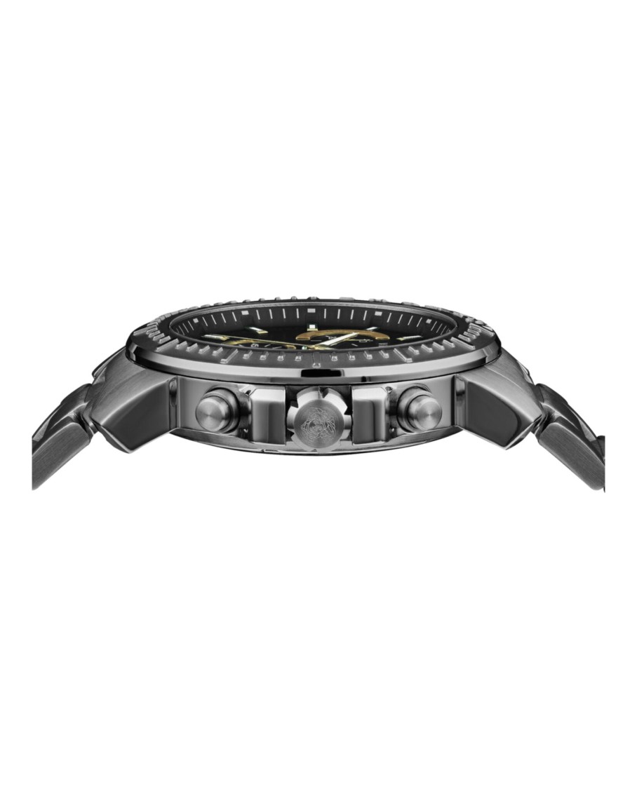 Versace New Chrono Chronograph Watch In Gray