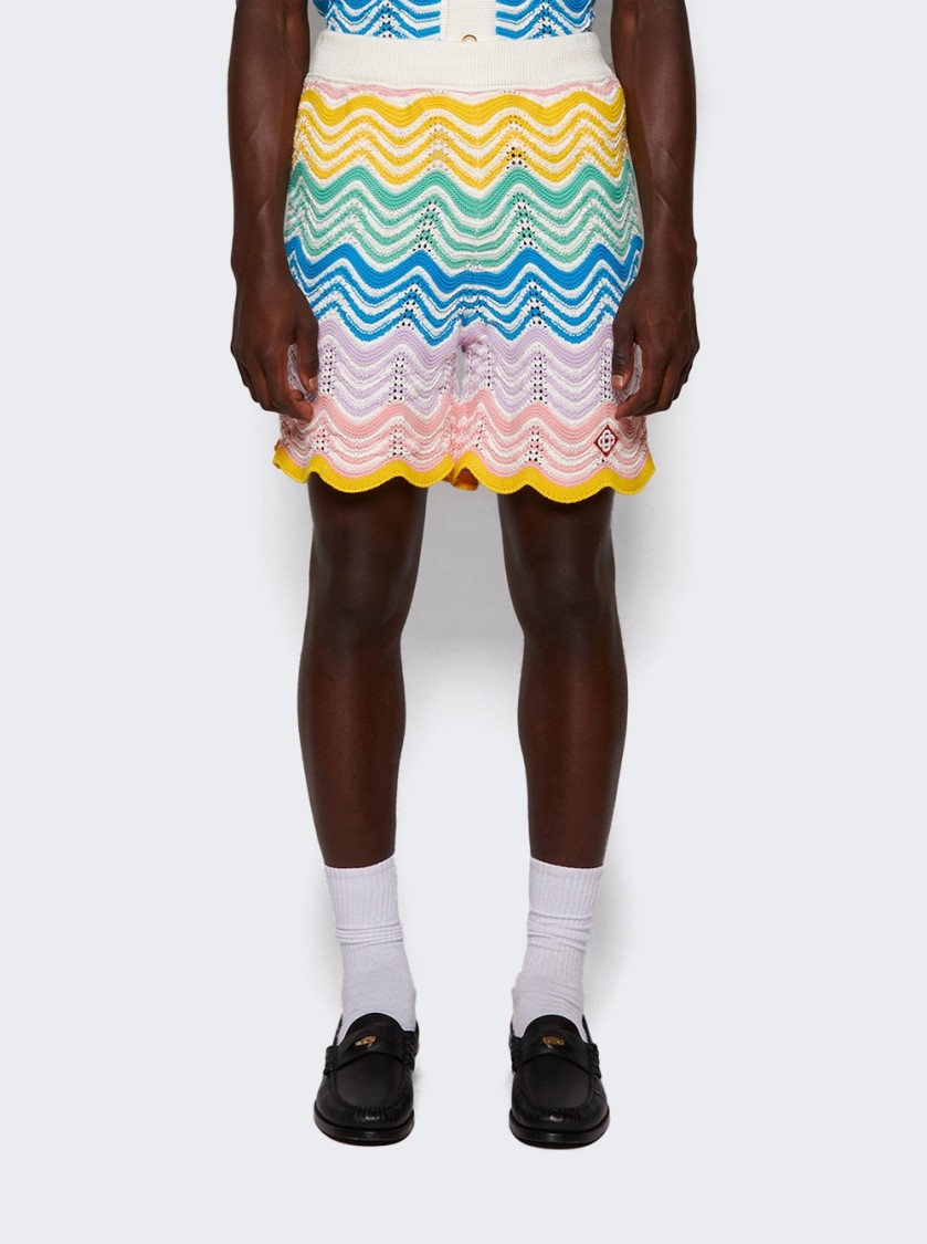 CASABLANCA CASABLANCA WAVE KNIT SHORTS GRADIENT