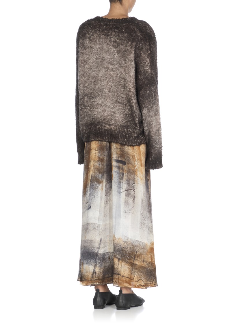 Avant Toi Deep V-neck Cotton Blend Sweater In Gray
