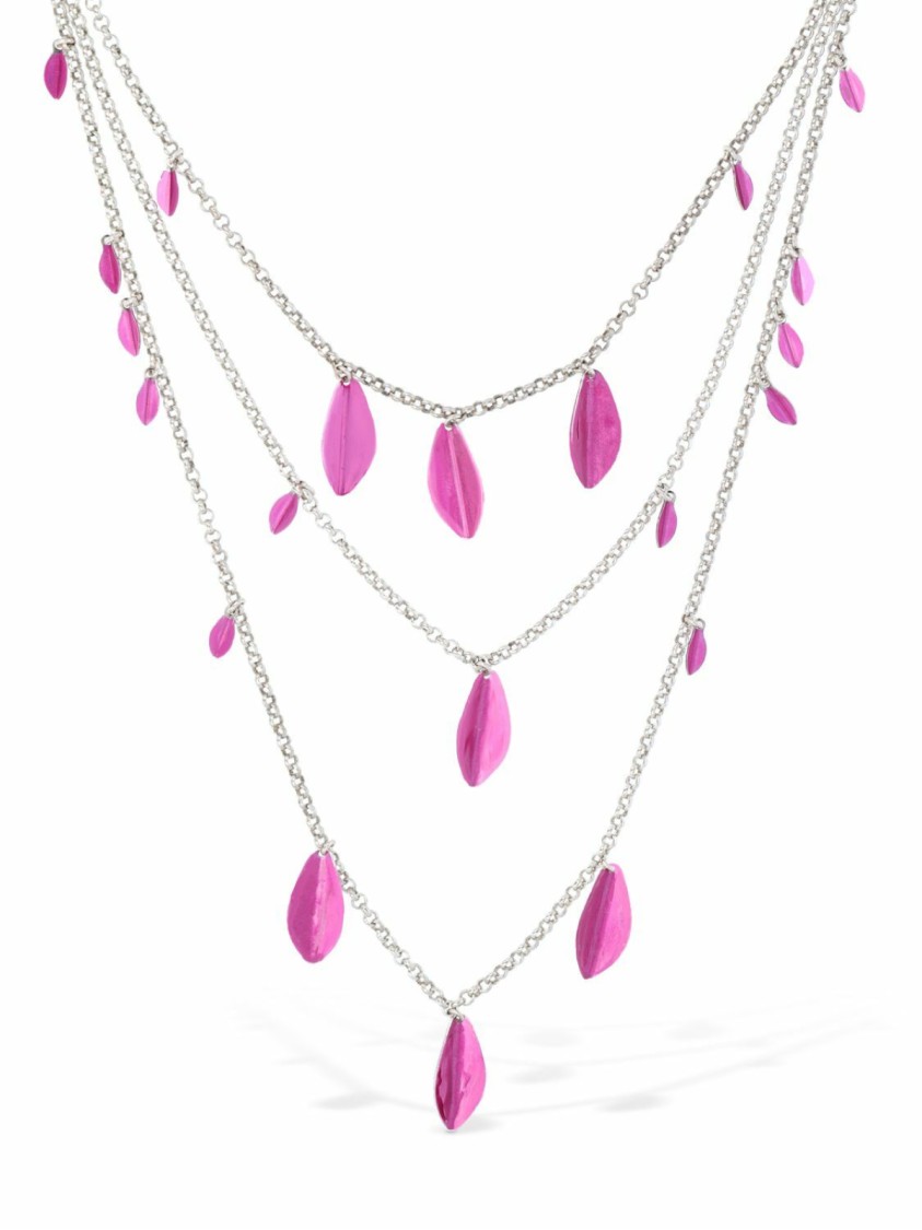 Isabel Marant Metal Shiny Leaf Necklace