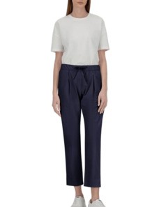 Herno Ultra-lightweight Blue Trousers With Adjustable Waistband In Brown