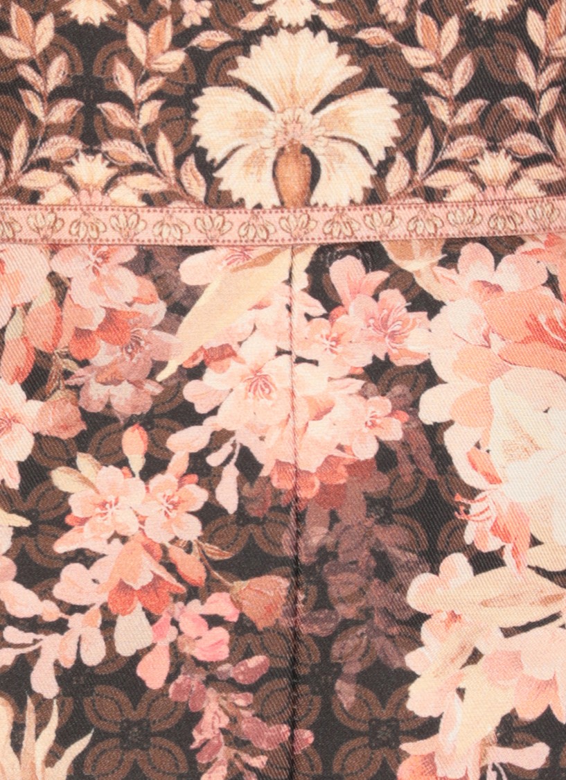 Shop Zimmermann Brown Silk And Cotton Floral Short