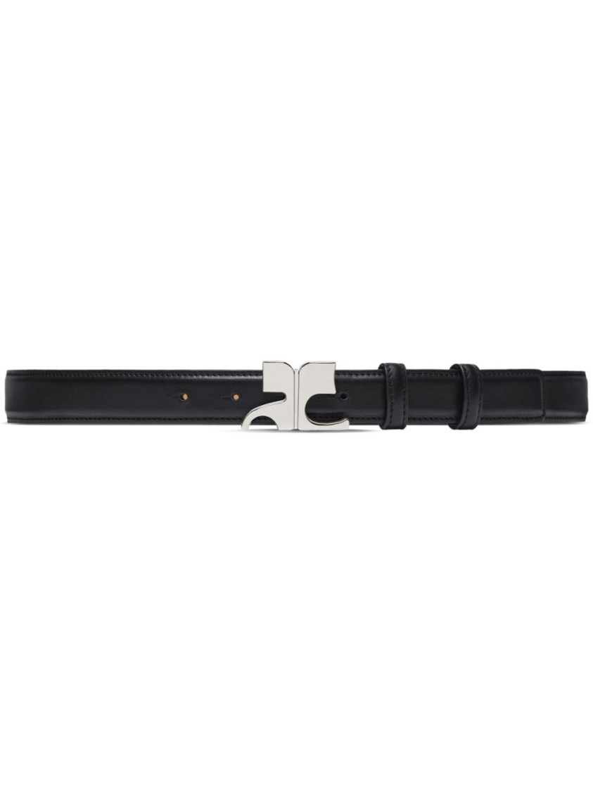 Shop Courrèges Calfskin Black Belt